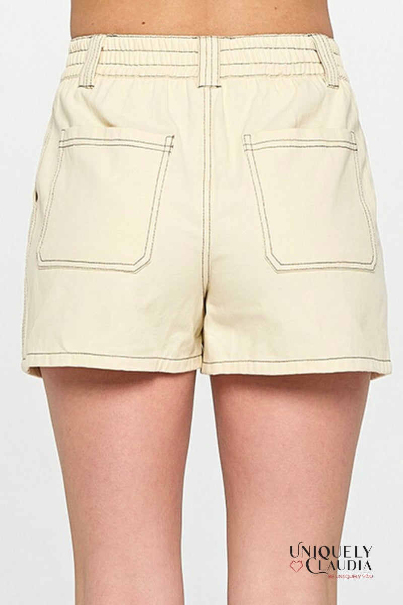 Shanice Contrast Stitch Shorts - Uniquely Claudia Boutique