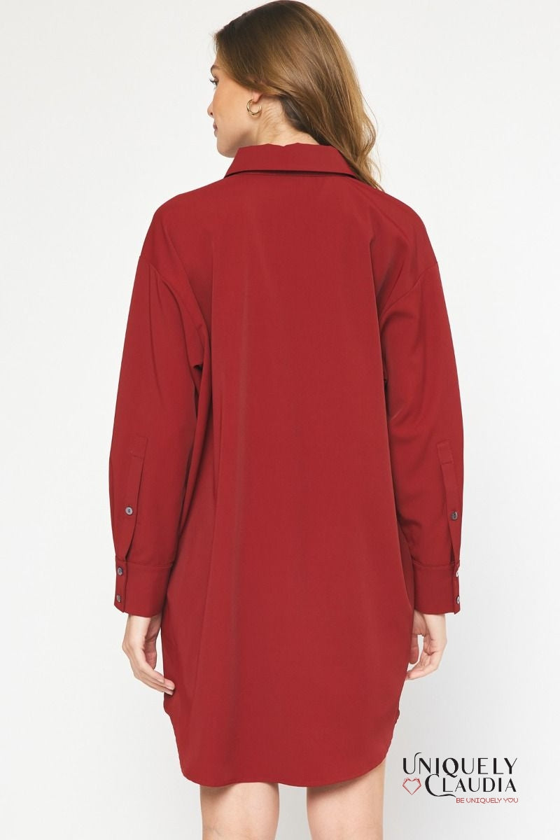 Sheri Long-Sleeve Shirt Dress | Uniquely Claudia Boutique