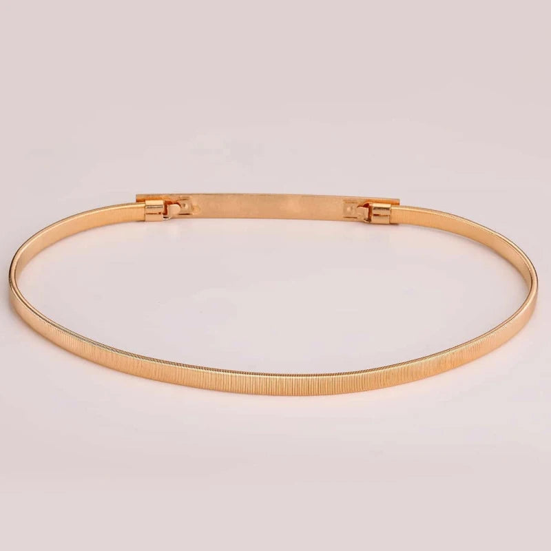 Gold belt on a light gray background
