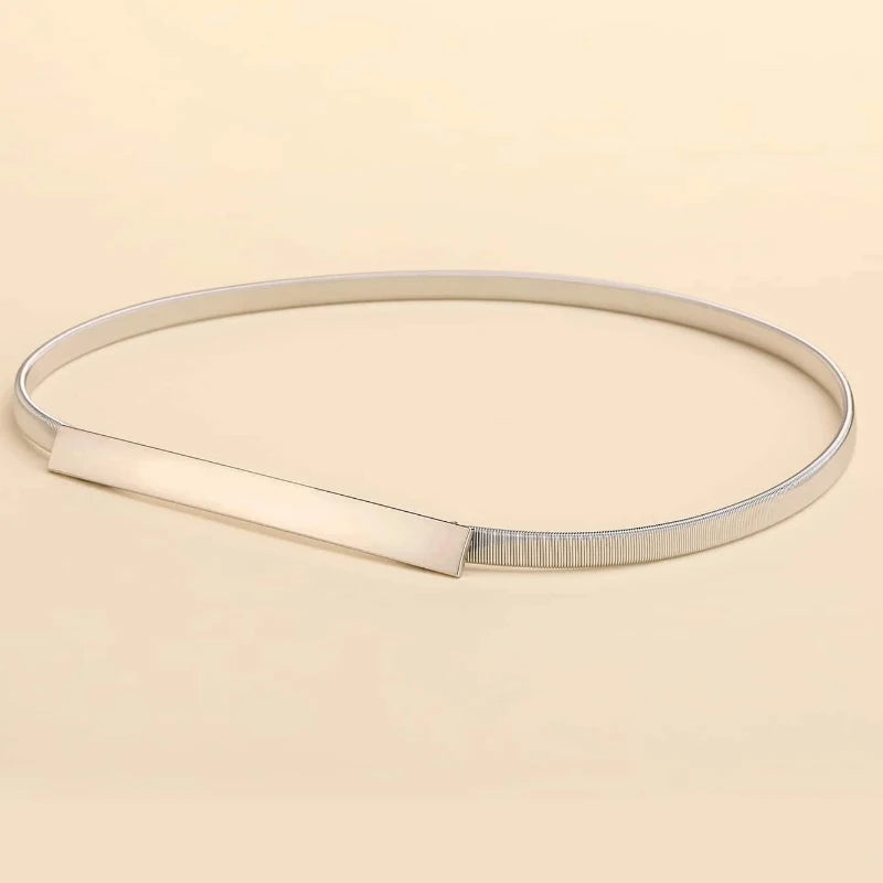 Silver belt on a beige background
