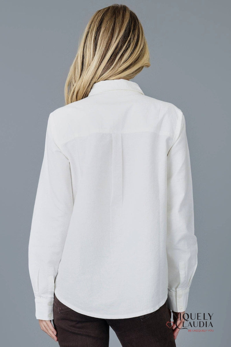 Sofia Buttoned-Down White Shirt | Uniquely Claudia Boutique