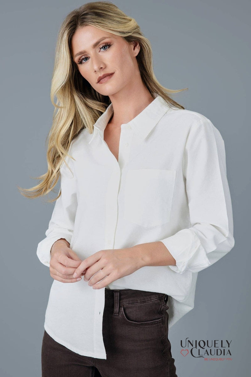 Sofia Buttoned-Down White Shirt | Uniquely Claudia Boutique