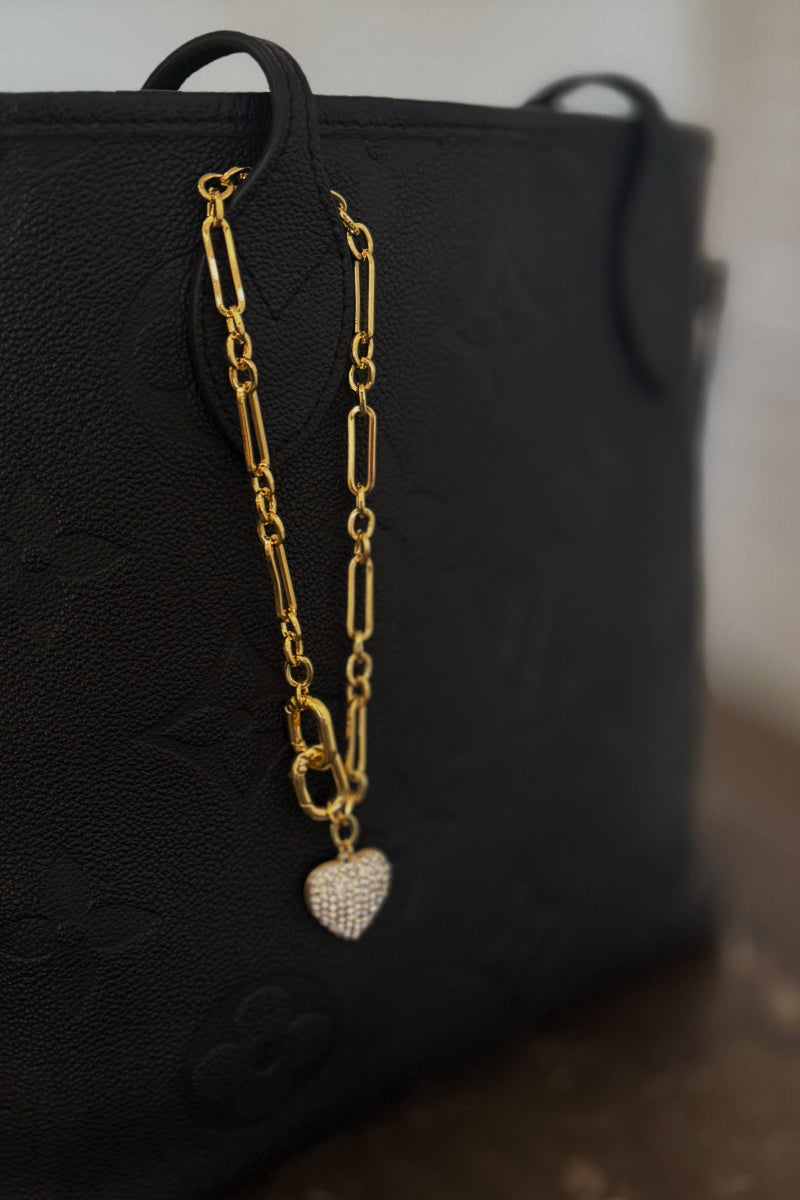 Sparkly Big Heart Bag Charm - Uniquely Claudia Boutique