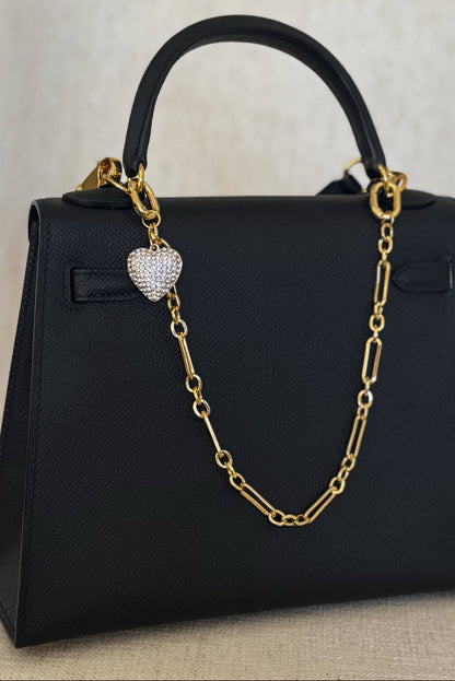 Sparkly Big Heart Bag Charm - Uniquely Claudia Boutique