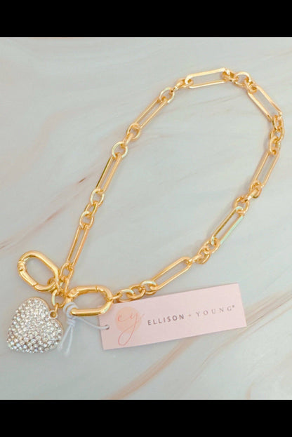 Sparkly Big Heart Bag Charm - Uniquely Claudia Boutique