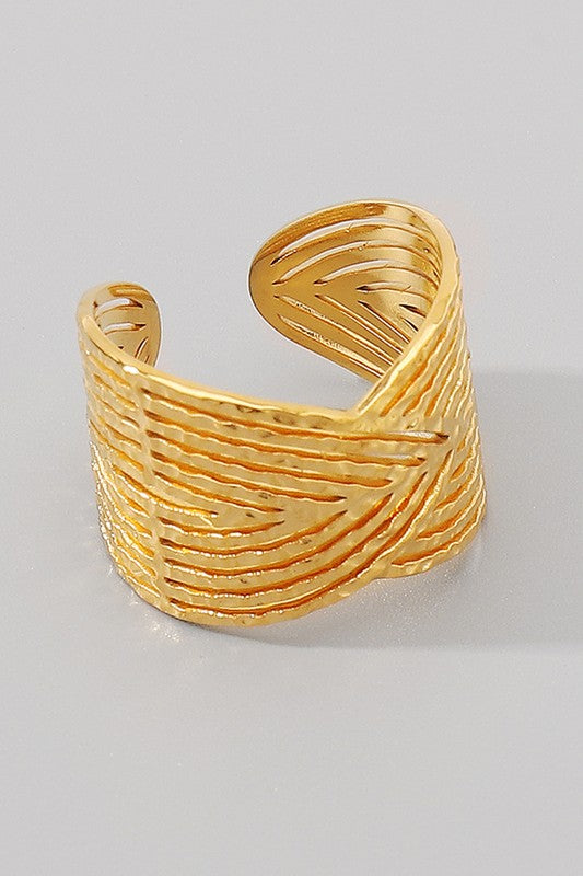 Stainless Steel Cross Wide Open Rings | Uniquely Claudia 