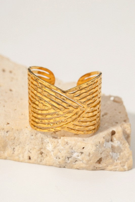 Stainless Steel Cross Wide Open Rings | Uniquely Claudia 