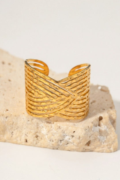 Stainless Steel Cross Wide Open Rings | Uniquely Claudia 