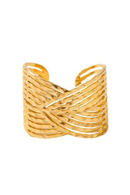 Stainless Steel Cross Wide Open Rings | Uniquely Claudia 