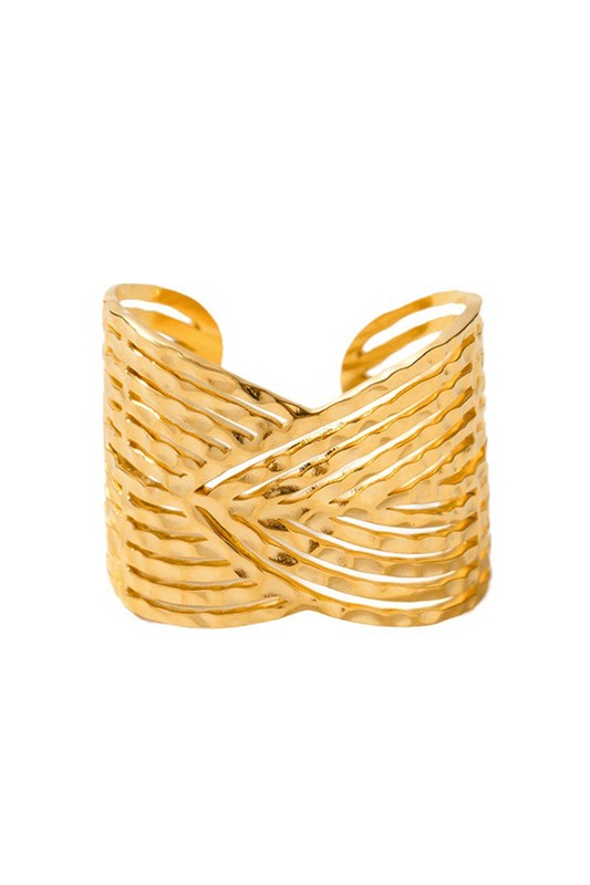 Stainless Steel Cross Wide Open Rings | Uniquely Claudia 