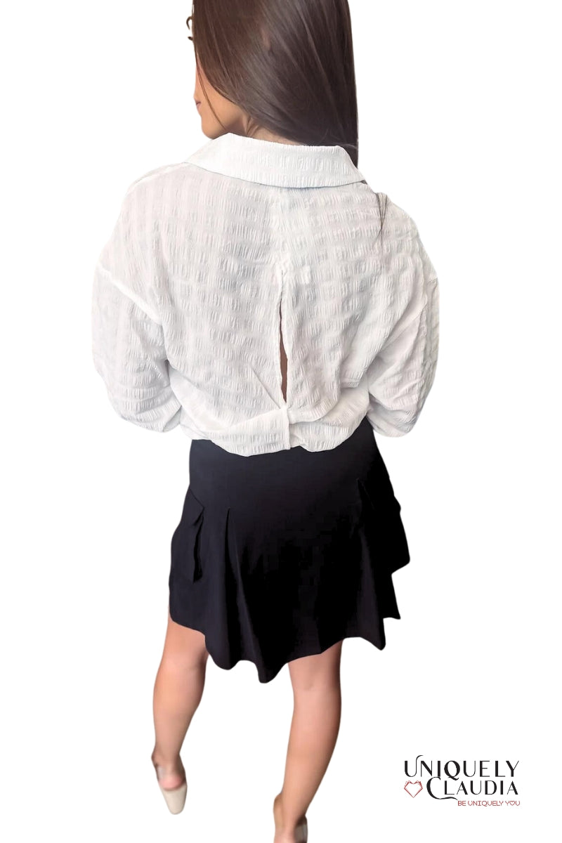 Stephanie Black Cargo Skort