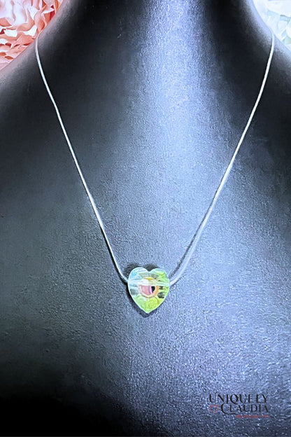 Women's Necklace Swarovski Floating Heart Illusion Necklace | Uniquely Claudia Boutique