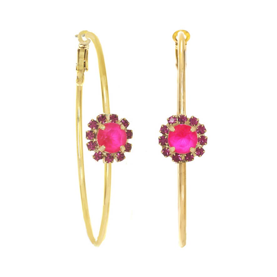 TOVA Bianca Pink Hoop Earrings