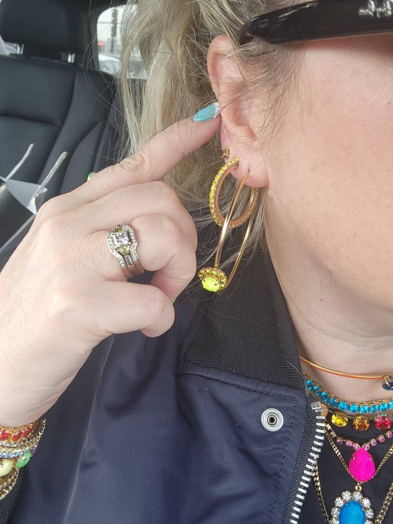 TOVA Bianca Yellow Hoop Earrings