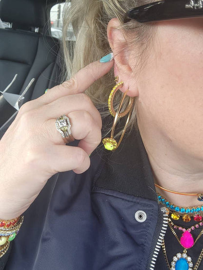 TOVA Bianca Yellow Hoop Earrings