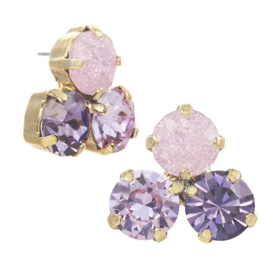 TOVA Ines ICE Purple Earrings
