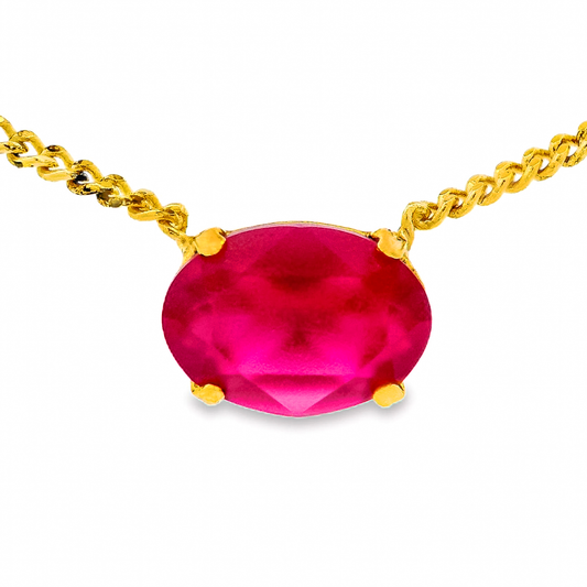 TOVA Iza Candy Crush Fuchsia Matte Necklace