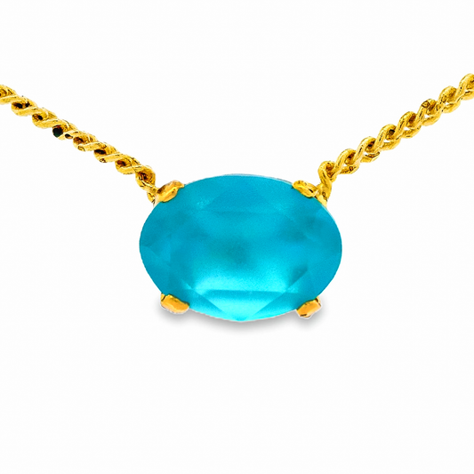 TOVA Iza Candy Crush Light Turquoise Matte Necklace