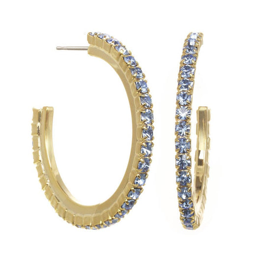 TOVA Light Sapphire Slim Hoop Earrings