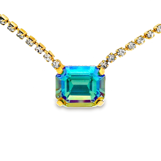 TOVA Rhys Aqua Verde Rectangle Necklace | Uniquely Claudia