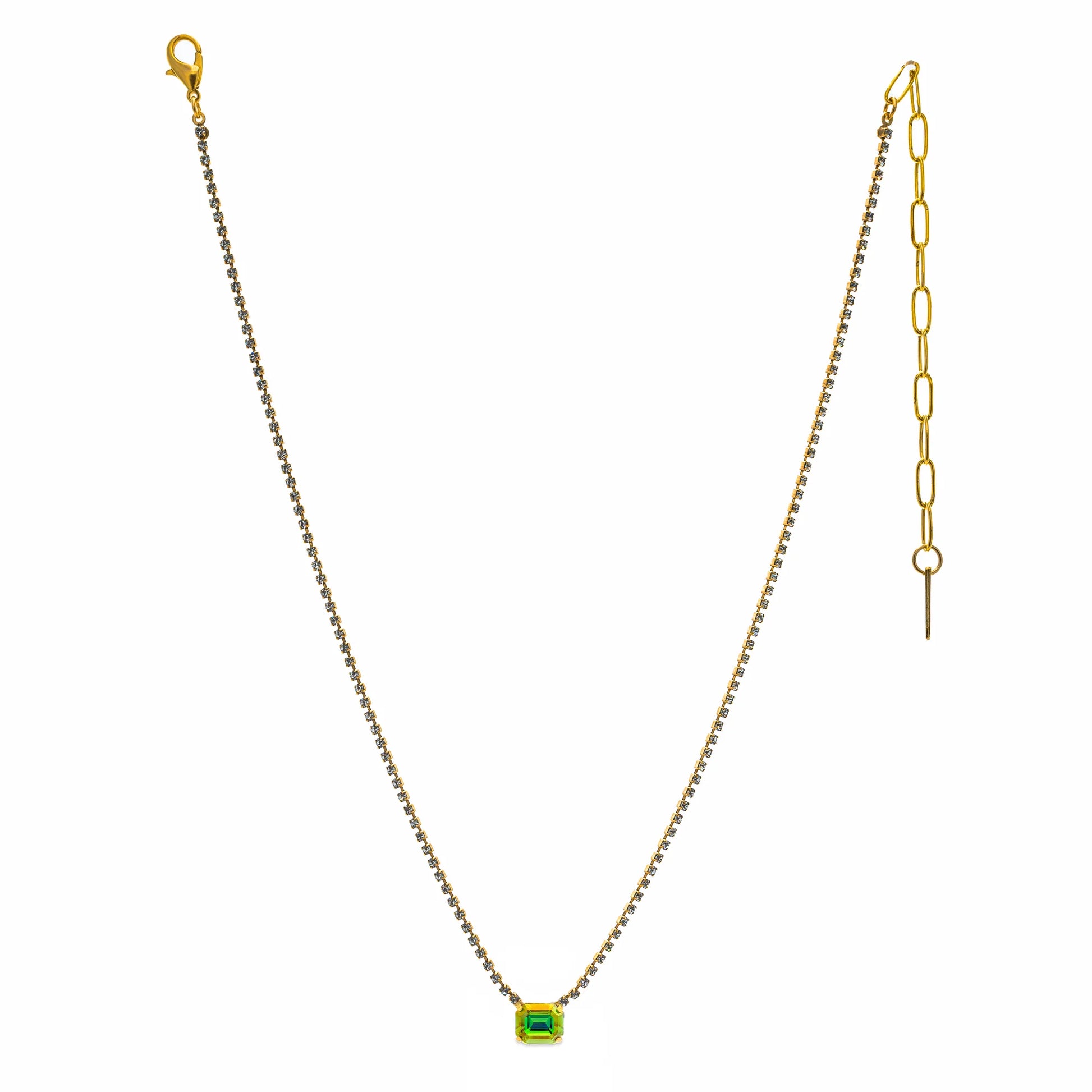 TOVA Rhys Peridot Lemon Rectangle Necklace | Uniquely Claudia
