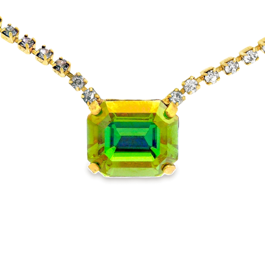 TOVA Rhys Peridot Lemon Rectangle Necklace | Uniquely Claudia