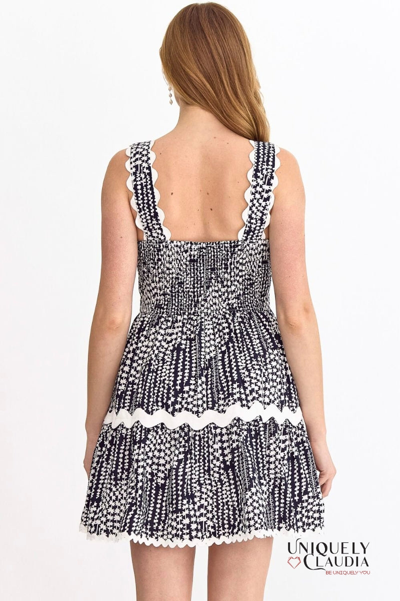 Tabitha Ric-Rac Trim Sleeveless Mini Dress | Uniquely Claudia Boutique