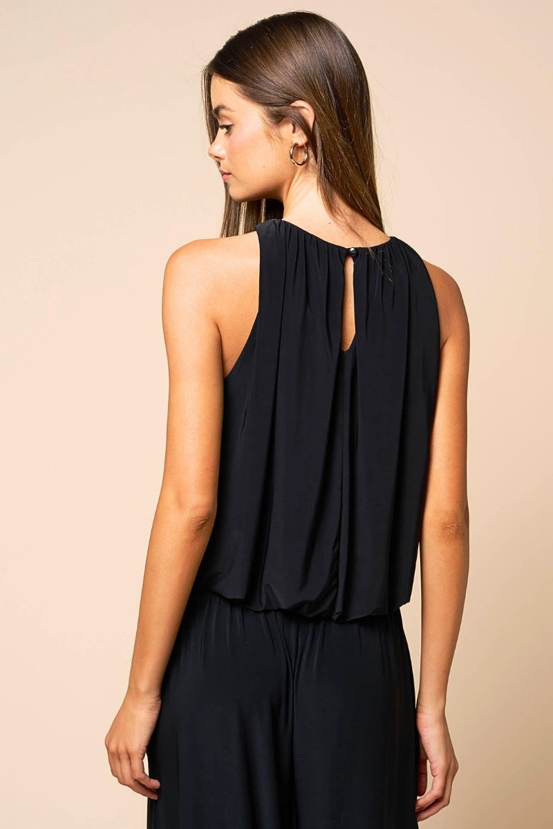 Terrilyn Bubble Hem Sleeveless Top & Jogger Set