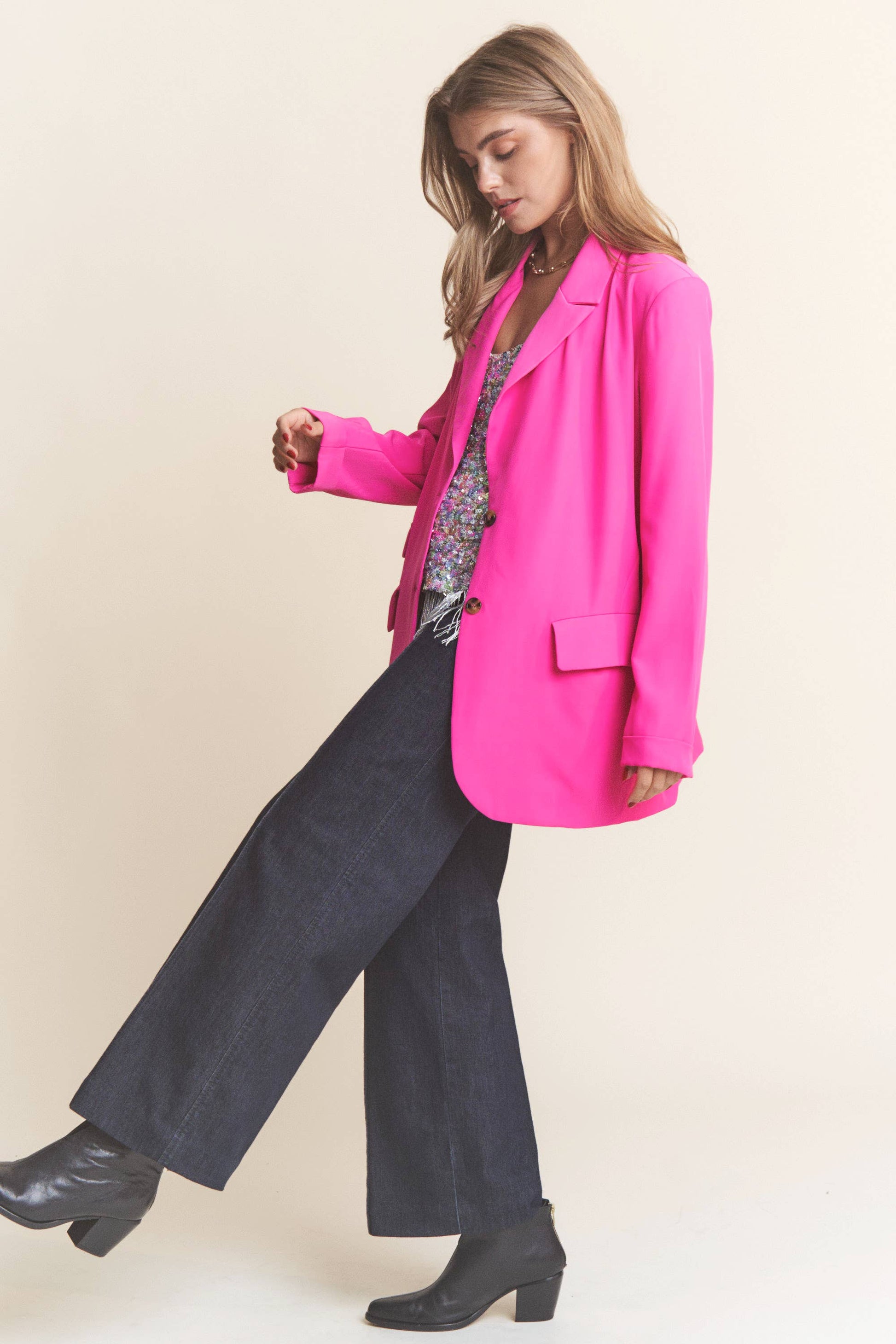 The Boyfriend Button Down Blazer | Uniquely Claudia Boutique