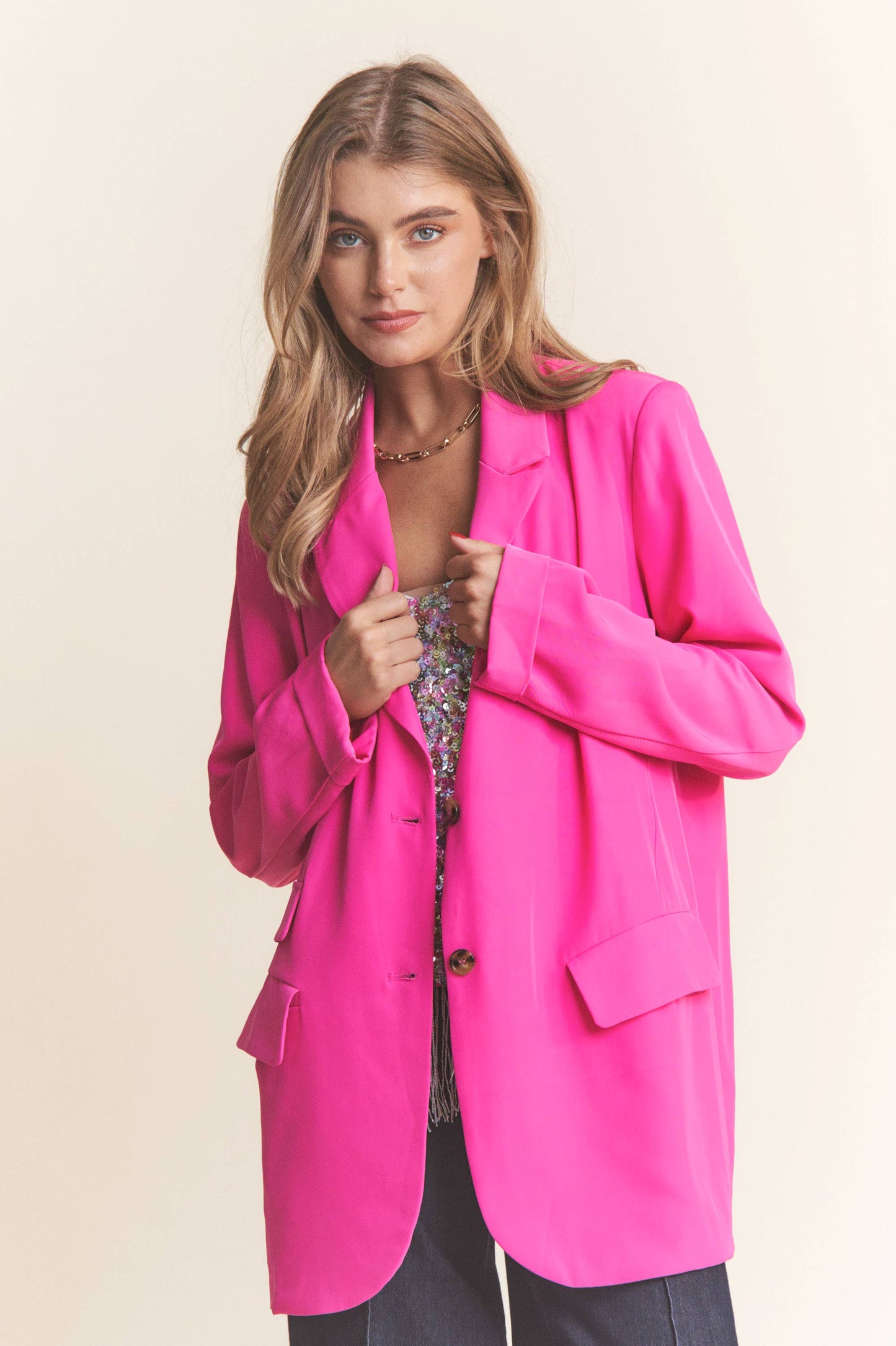 The Boyfriend Button Down Blazer | Uniquely Claudia Boutique