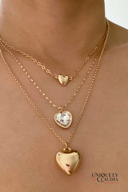 Triple Heart Pendant Necklace | Uniquely Claudia Boutique 