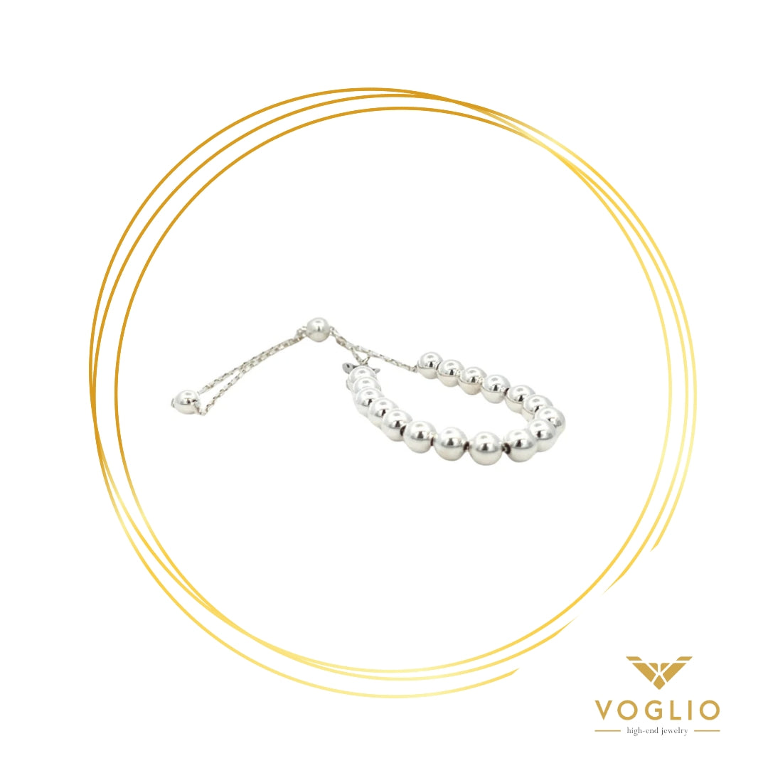 VOGLIO:  Sterling Silver Large Beaded Adjustable Bracelet | Uniquely Claudia Boutique 