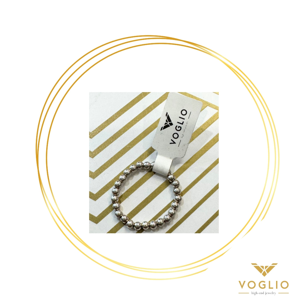 VOGLIO: Beaded Stretch Sterling Silver Ring | Uniquely Claudia Boutique 