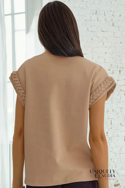 Vada Braided Detail Cap Sleeve Top