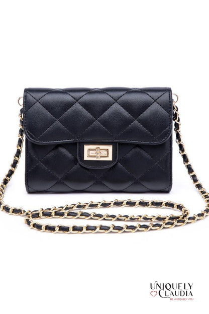 Wendy Quilted Black Crossbody Bag | Uniquely Claudia Boutique 