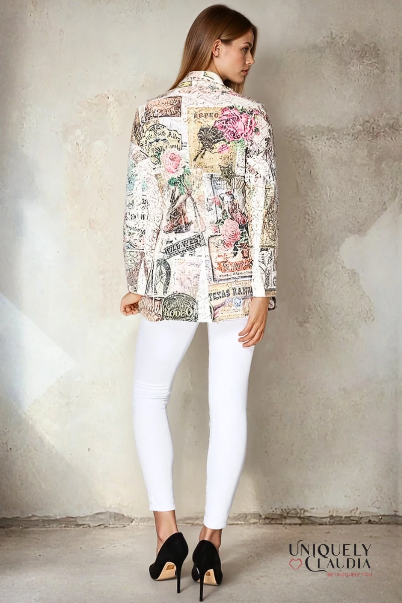 Western Glam Sequin Embellished Lace Blazer