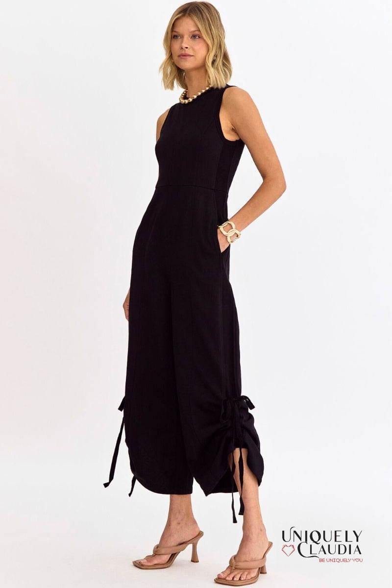 Yara Round Neck Sleeveless Jumpsuit | Uniquely Claudia Boutique