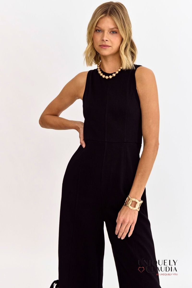 Yara Round Neck Sleeveless Jumpsuit | Uniquely Claudia Boutique