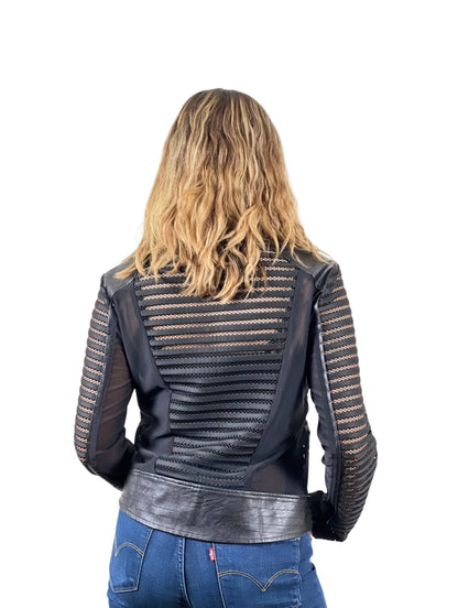 Maryann Mesh & Vegan Leather Shadow Jacket - Uniquely Claudia Boutique