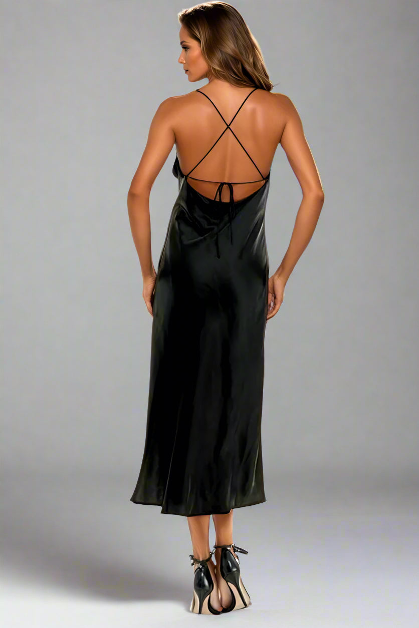 Roselle Satin Maxi Dress | Uniquely Claudia Boutique