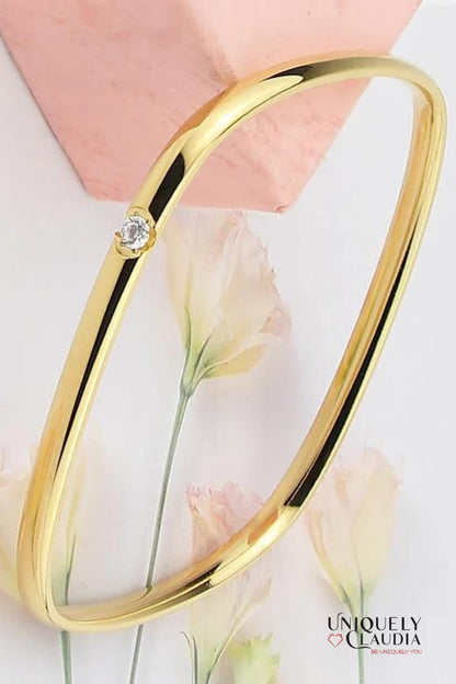 Spark Rectangle Stainless Steel Bangle  | Uniquely Claudia Boutique