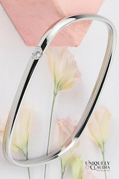 Spark Rectangle Stainless Steel Bangle  | Uniquely Claudia Boutique