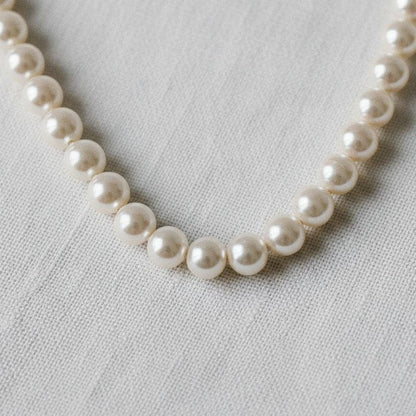 French Style Glass Pearl Strand Necklace