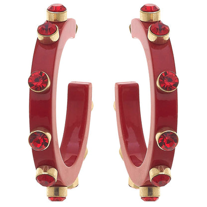 Renee Resin & Rhinestone Hoop Earrings | Uniquely Claudia Boutique