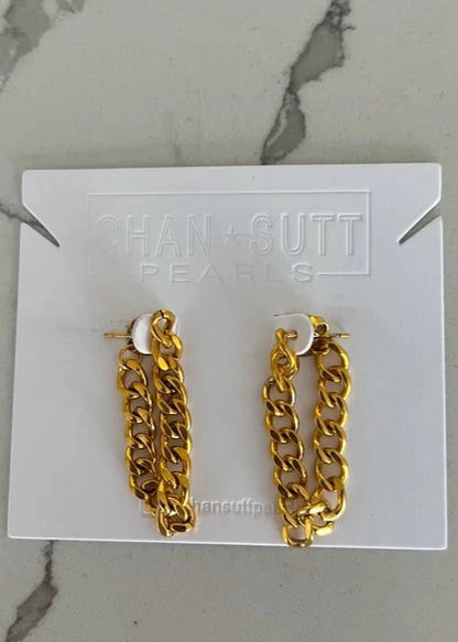 Chain Loop Water-Resistant Earrings | Uniquely Claudia Boutique