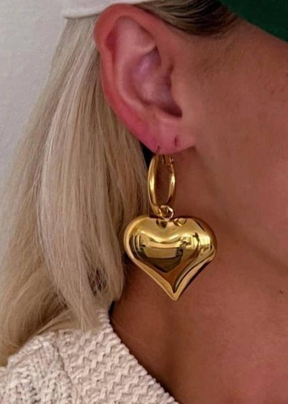 Bubble Heart Water-Resistant Hoop Earrings | Uniquely Claudia Boutique