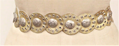 Medallion Metallic Gold Leather Belt - Uniquely Claudia Boutique