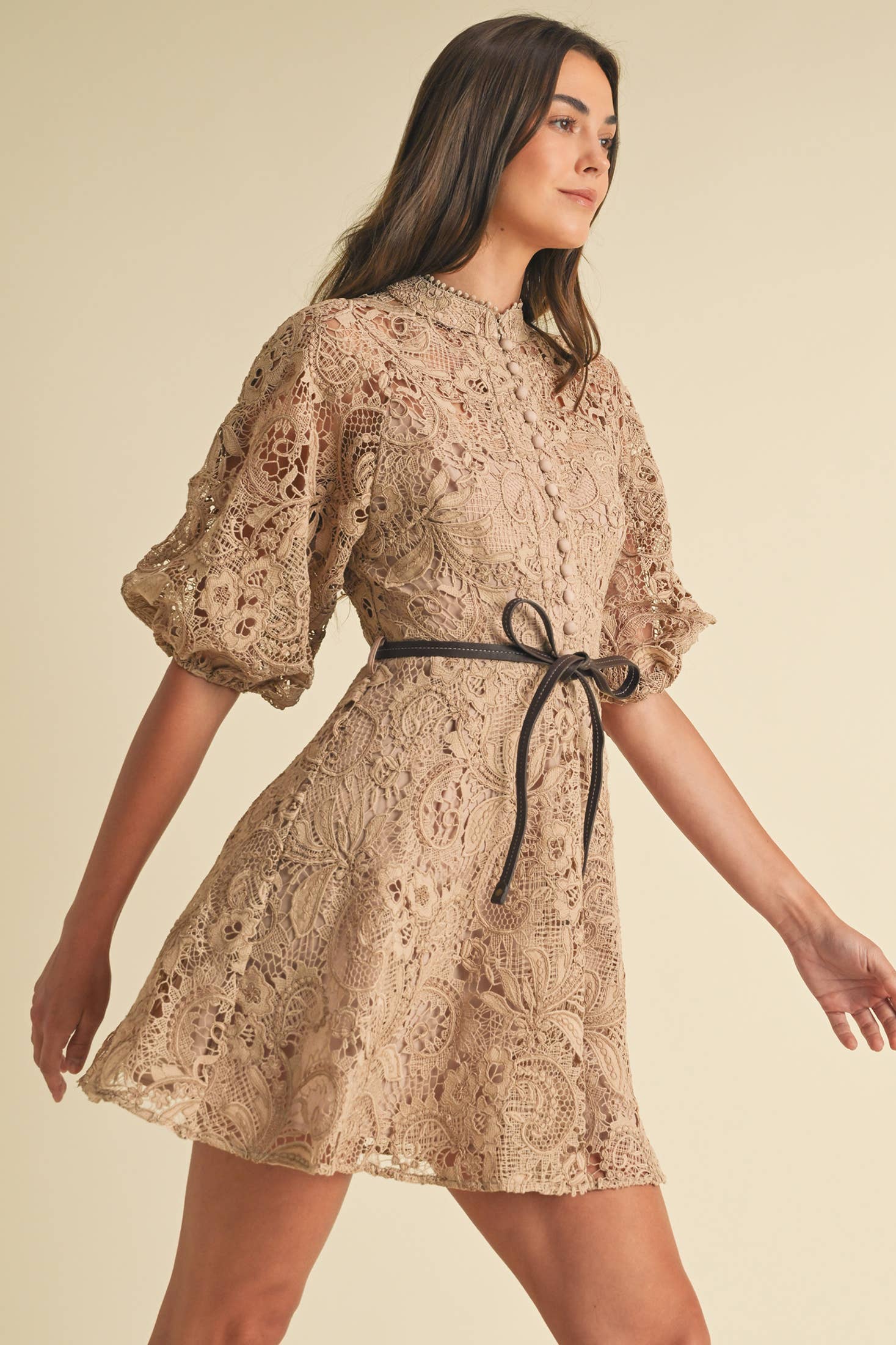 Crochet Lace VIctorian style Mini Dress - Uniquely Claudia Boutique