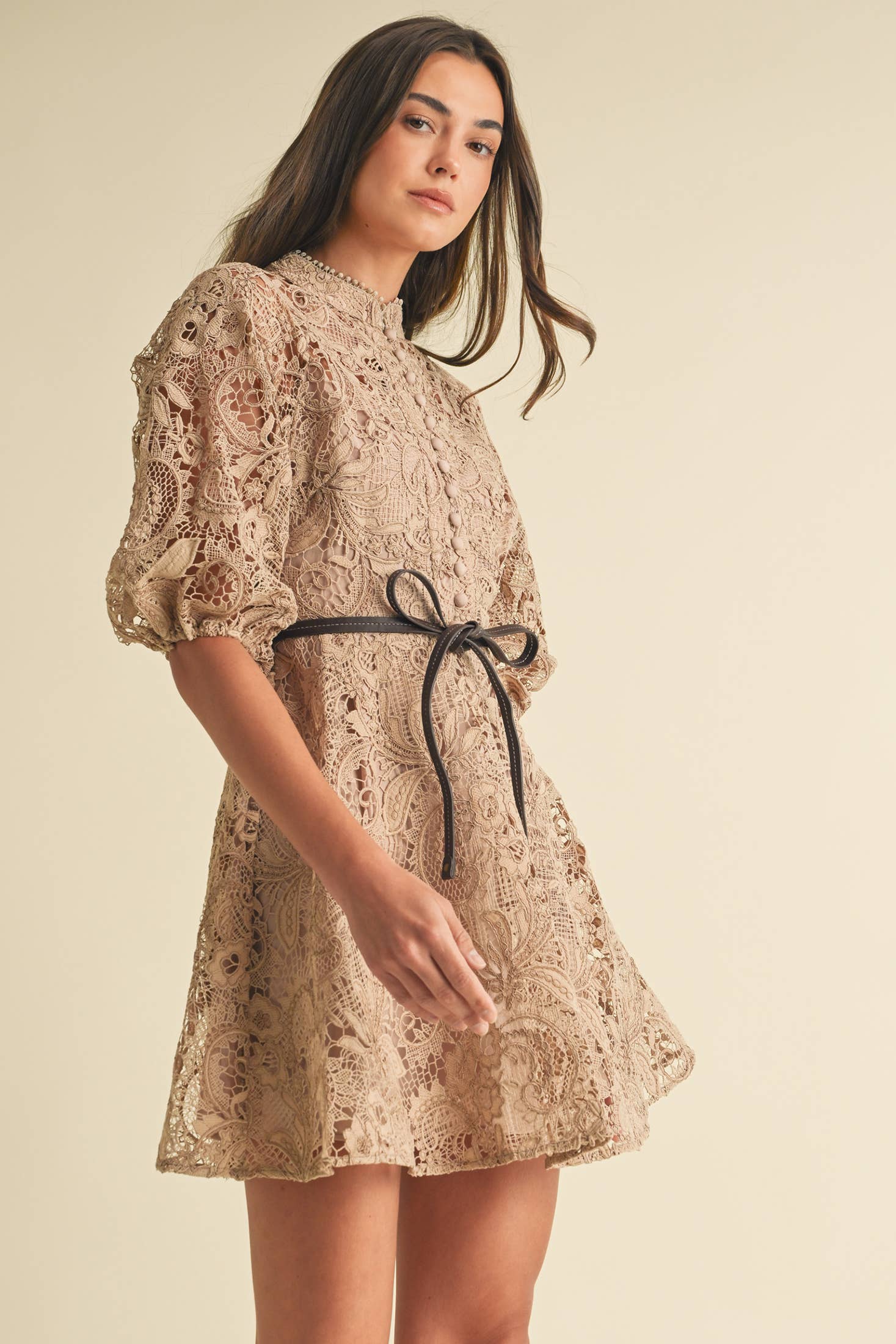 Crochet Lace VIctorian style Mini Dress - Uniquely Claudia Boutique