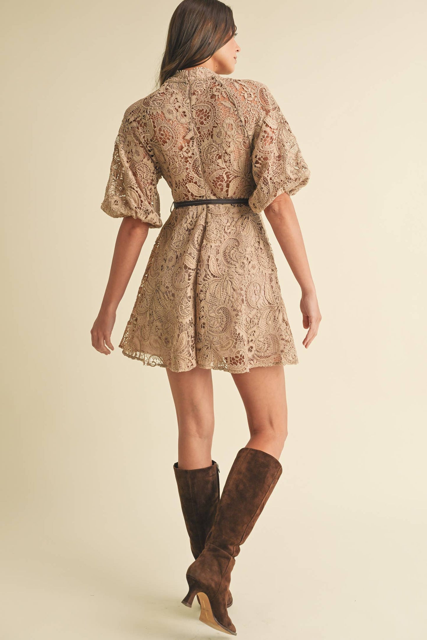 Crochet Lace VIctorian style Mini Dress - Uniquely Claudia Boutique